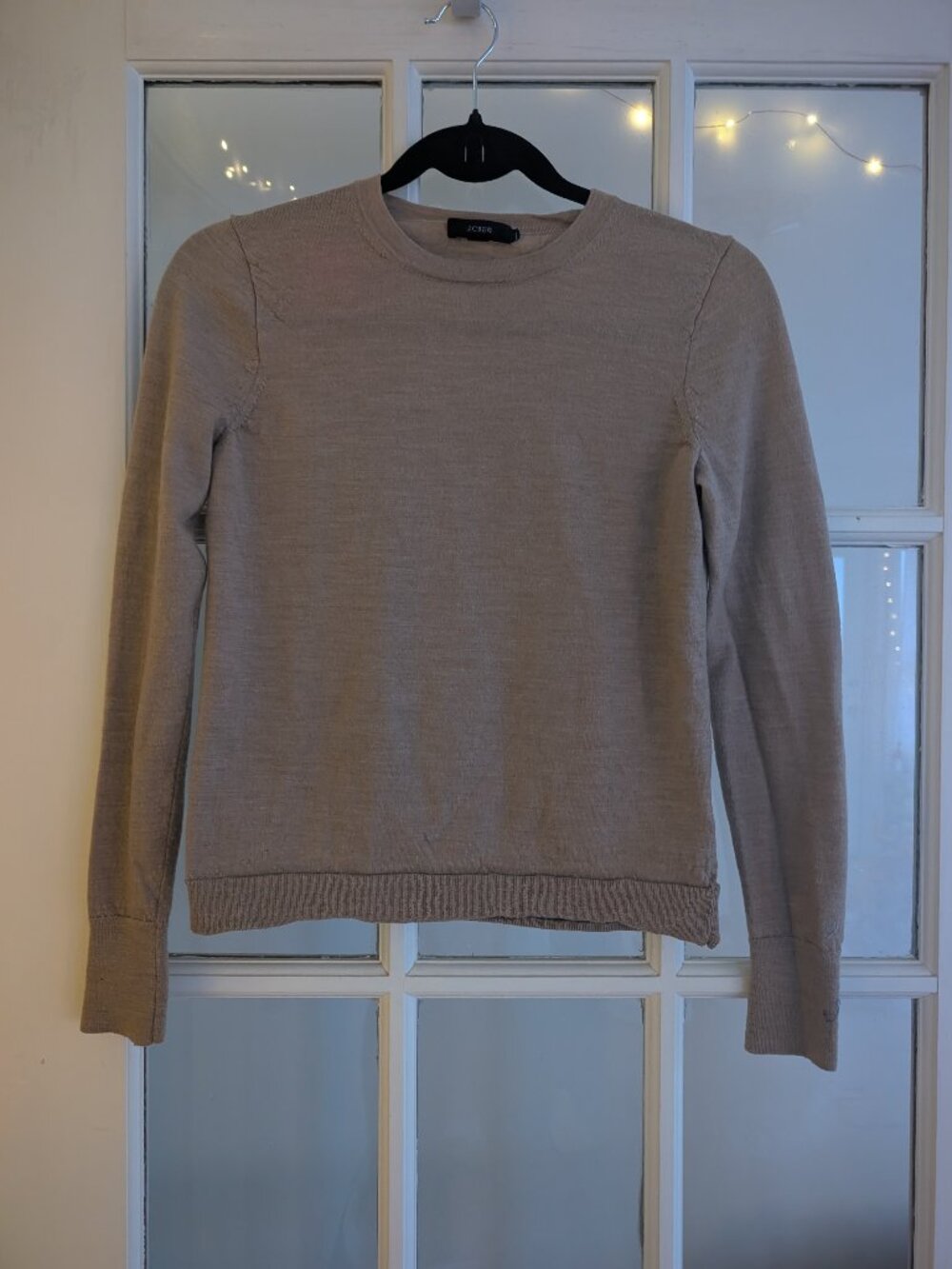 J.Crew tan 100% Merino wool top